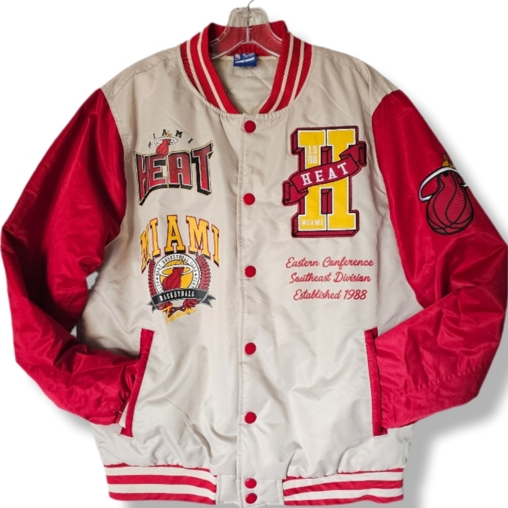 Miami Heat Starter Jacket Sz Small Full Snap Varsity RARE NBA Streetwear